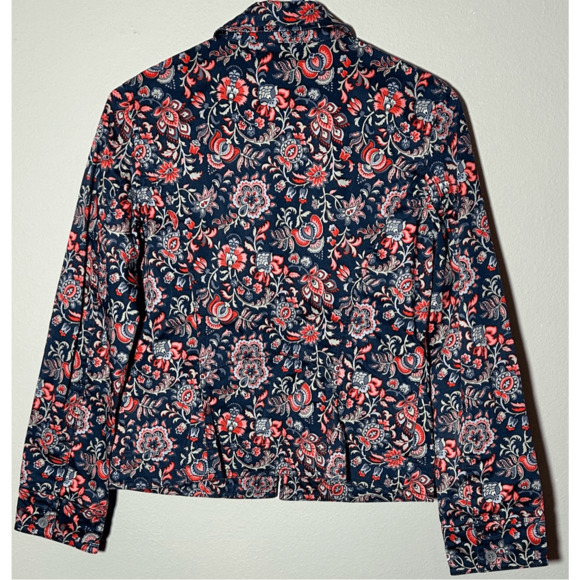 Pendleton Women’s Paisley Blue & Pink Full Zip Floral Jacket Sz Small - Picture 5 of 7